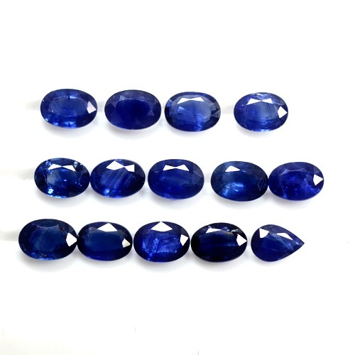 13.32 Cts Natural Royal Blue Sapphire Loose Oval Pear Cut Lot Thailand 7x5 mm