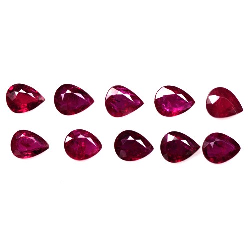 3.63 Cts Natural Top Blood Red Ruby Loose Gemstone Pear Cut Lot Oldmogok 5x4 mm