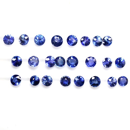 3.25 Cts Natural Top Royal Blue Sapphire Gemstone Round Cut Lot burma 3 mm