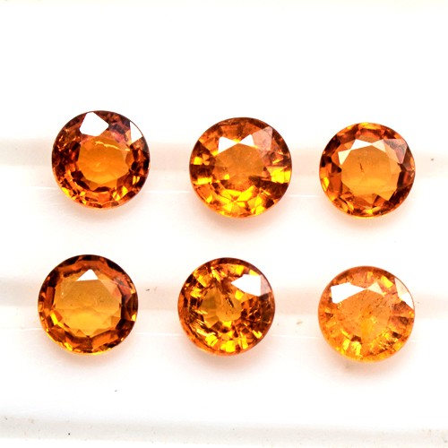 2.35 Cts Natural Fanta Orange Mandarin Spessartite Garnet Round Cut Lot 4.5 mm