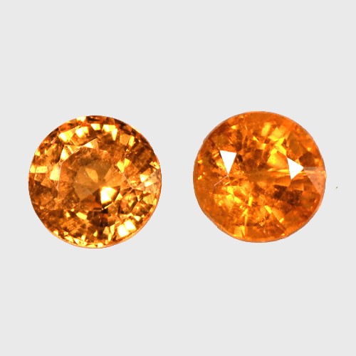 1.63 Cts Top Fanta Wine Red Mandarin Spessartite Garnet Round Cut Pair 5 mm Gem