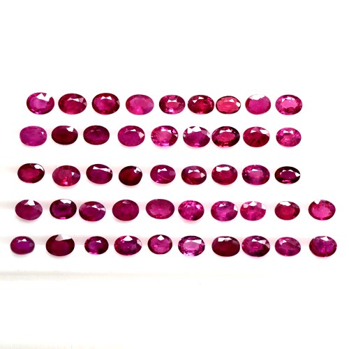 8.61 Cts Lustrous Blood Red Ruby Loose Gemstone Oval Cut Lot Oldmogok 4x3 mm Gem