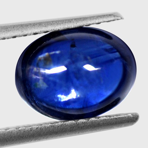 2.69 Cts Real Rich Lustrous Top Royal Blue Sapphire Oval Cabochon Thailand 9x7mm