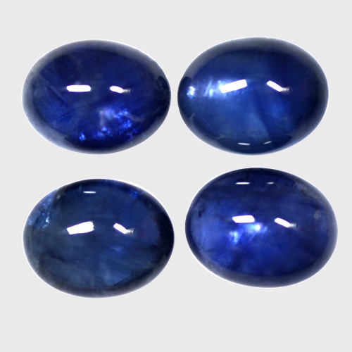 10.01 Cts Natural Lustrous Royal Blue Sapphire Oval Cabochon Lot Thailand 9x7 mm