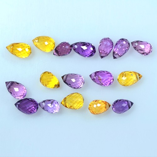 13.77 Cts Unheated Multicolor Sapphire Drilled Briolette Cut Drops Lot Ceylon $