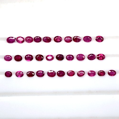 6.15 Cts Natural Lustrous Top Blood Red Ruby Oval Cut Lot Oldmogok 4x3 mm Loose