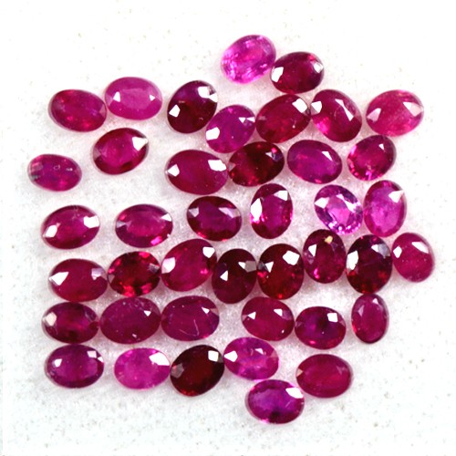 7.72 Cts Natural Lustrous Amazing Pigeon Blood Red Ruby Oval Cut Lot 4 x 3 mm