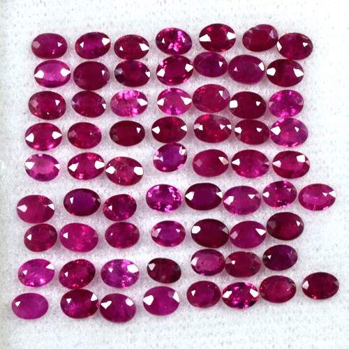 12.27 Cts Natural Finest Blood Red Ruby Oval Cut Lot 4x3mm Loose Gemstone