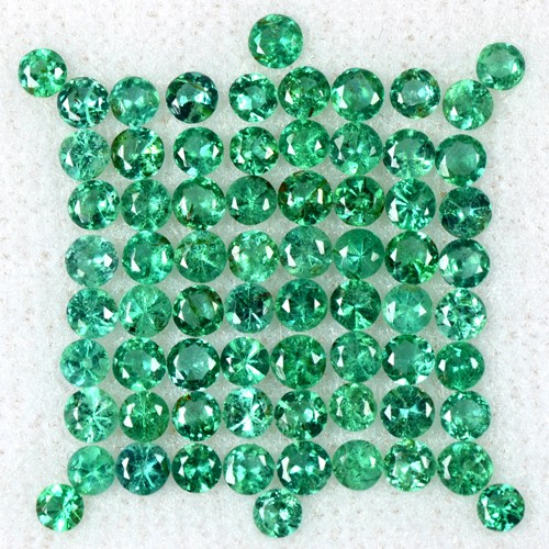 4.30 Cts Natural Lustrous Top Green Emerald Diamond Cut Round Lot 2.5 mm Lovely