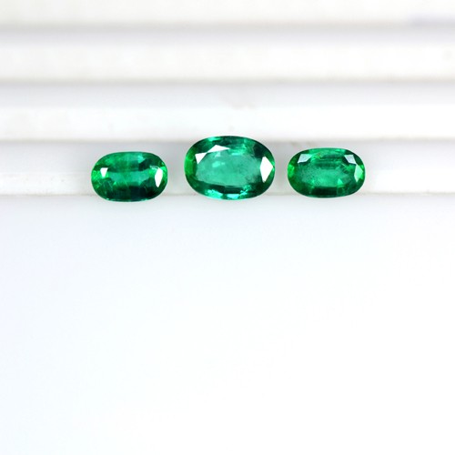 1.82 Cts Natural Top Lustrous Rich Green Emerald Oval Cut Lot Set Zambia Lovely