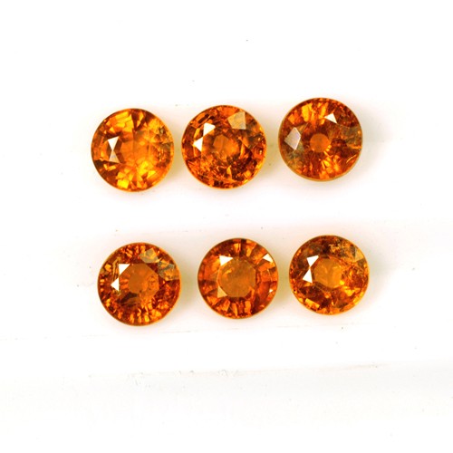 2.20 Cts Natural Fanta Orange Mandarin Spessartite Garnet Round Lot Unheated 4mm