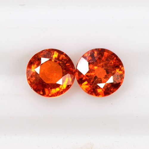 1.17 Cts Natural Lustrous Fanta Orange Spessasrtite Garnet Round Cut Pair 4.5 mm