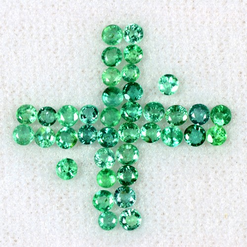 2.85 Cts Natural Top Green Emerald Normal Cut Round Lot 2.5 mm Zambia Loose Gem