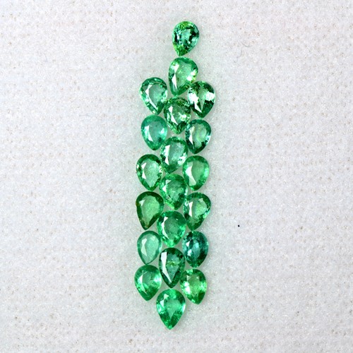 2.06 Cts Natural Top Lustrous Rich Green Emerald Pear Cut Lot Zambia Loose Gems