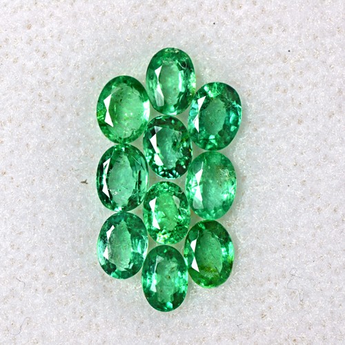 1.65 Cts Natural Top Lustrous Green Emerald Oval Cut Lot Zambia 4x3 mm Loose Gem
