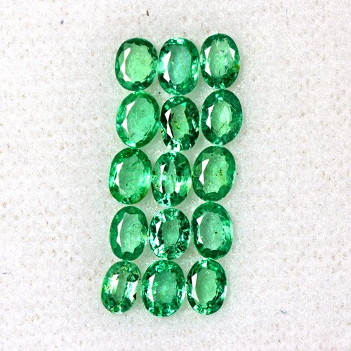 2.36 Cts Natural Top Lustrous Green Emerald Oval Cut Lot Zambia 4x3 mm Loose Gem