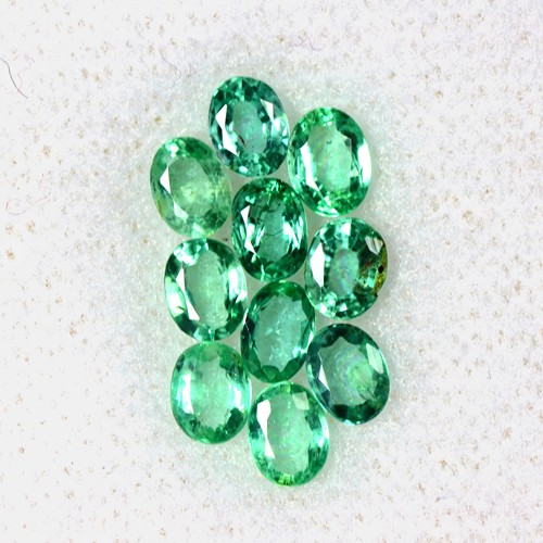 1.72 Cts Natural Top Lustrous Green Emerald Oval Cut Lot Zambia 4x3 mm Loose Gem