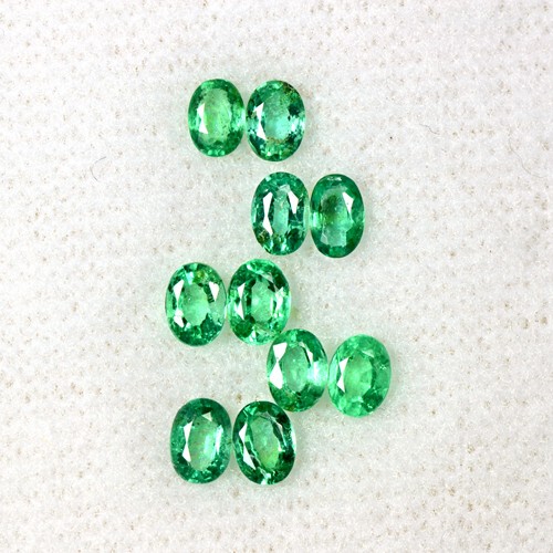 1.66 Cts Natural Lustrous Top Green Emerald Oval Cut Lot Zambia 4x3 mm Gemstone