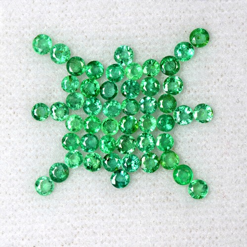 3.60 Cts Natural Lustrous Top Green Emerald Round Cut Lot Zambia Loose Gemstone
