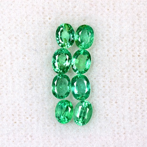 1.62 Cts Natural Lustrous Top Green Emerald Oval Cut Lot Zambia 4x3 mm Gemstone