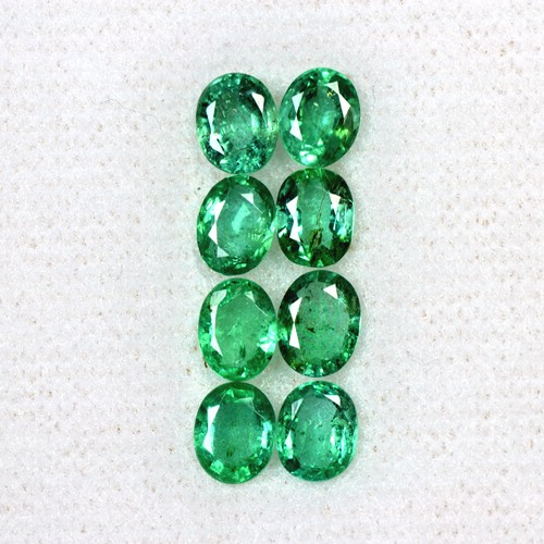 2.70 Cts Natural Lustrous Top Fine Green Emerald Oval Cut Lot 5x4 mm Zambia Gems