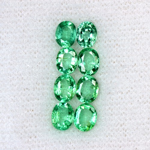 2.62 Cts Natural Lustrous Top Fine Green Emerald Oval Cut Lot 5x4 mm Zambia Gems