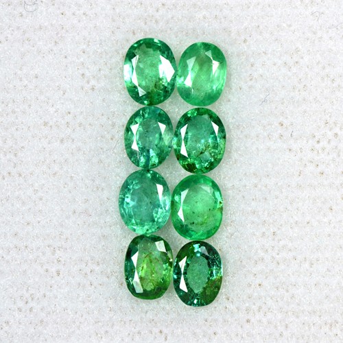 2.66 Cts Natural Lustrous Top Fine Green Emerald Oval Cut Lot 5x4 mm Zambia Gems
