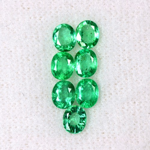 2.74 Cts Natural Lustrous Top Fine Green Emerald Oval Cut Lot 5x4 mm Zambia Gems