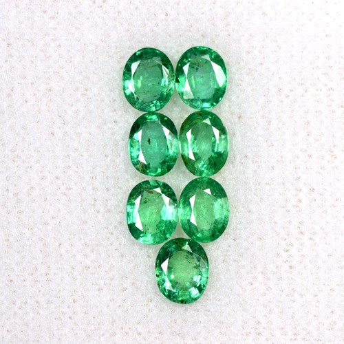 2.41 Cts Natural Lustrous Top Fine Green Emerald Oval Cut Lot 5x4 mm Zambia Gems