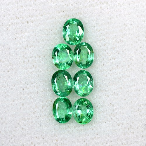 2.23 Cts Natural Lustrous Top Fine Green Emerald Oval Cut Lot 5x4 mm Zambia Gems