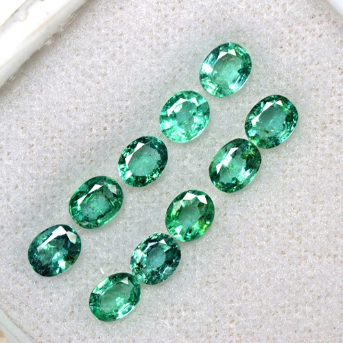 3.85 Cts Natural High Quality Emerald Oval Cut Lot Zambia 5x4 mm Loose Gemstone Unheated