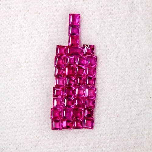 4.20 Cts Natural Top Pink Red Ruby Square Cut Lot Loose Oldmogok 2.5 mm Gemstone