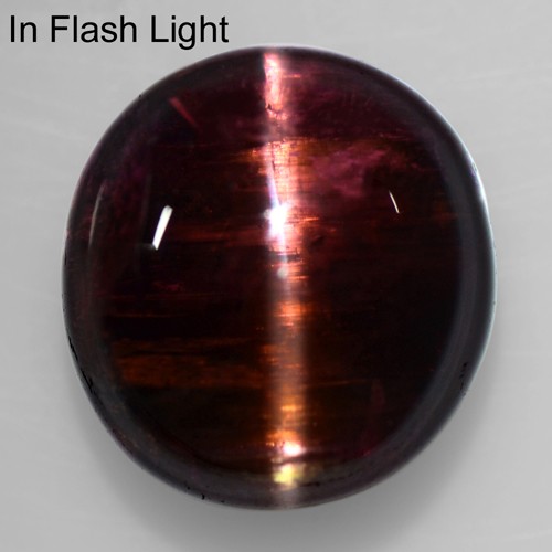 10.03 Cts Natural Lustrous Sharp Deep Raspberry Pink Tourmaline Cats Eye Round