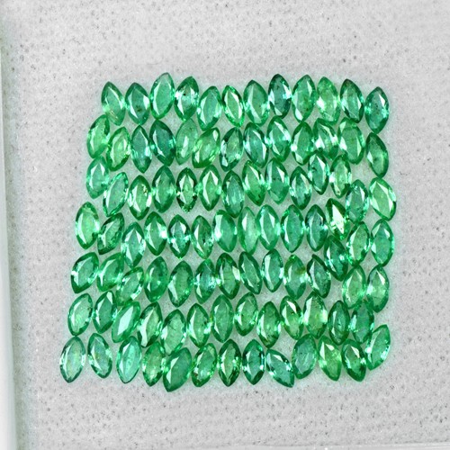 6.24 cts Natural Lustrous Top Green Marquise Cut Lot Emerald Gems 4x2 mm Zambia