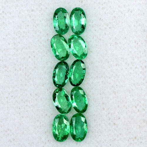 1.95 cts Natural Lustrous Top Green Oval Cut Lot Emerald 5x3 mm Zambia Gemstone