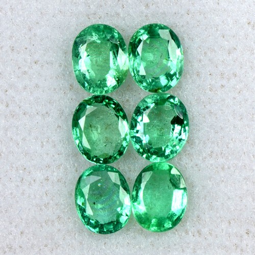 2.17 cts Natural Lustrous Top Green Oval Cut Lot Emerald 5x4 mm Zambia Gemstone