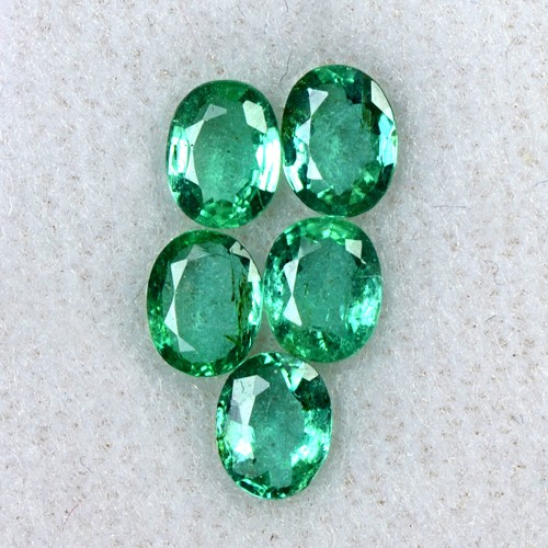 1.80 cts Natural Lustrous Top Green Oval Cut Lot Emerald 5x4 mm Zambia Gemstone
