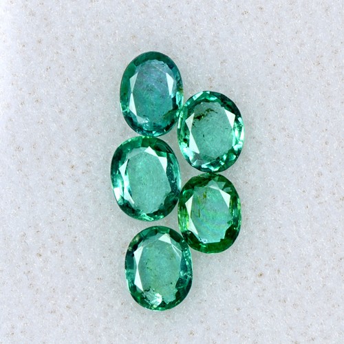 1.46 cts Natural Lustrous Top Green Oval Cut Lot Emerald 5x4 mm Zambia Gemstone