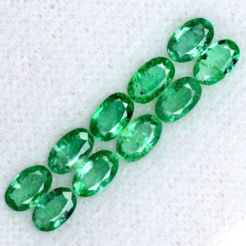 2.41 Cts Natural Top Green Emerald Pear Cut Lot Untreated Zambia 5x3 mm Gems