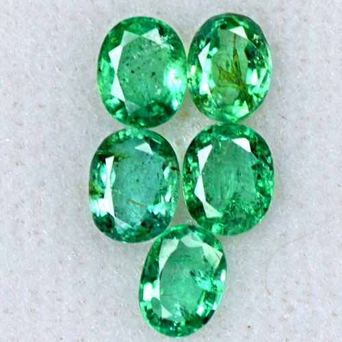 1.75 Cts Natural Top Green Emerald Oval Cut Lot Untreated Zambia 5x4 mm Gemstone