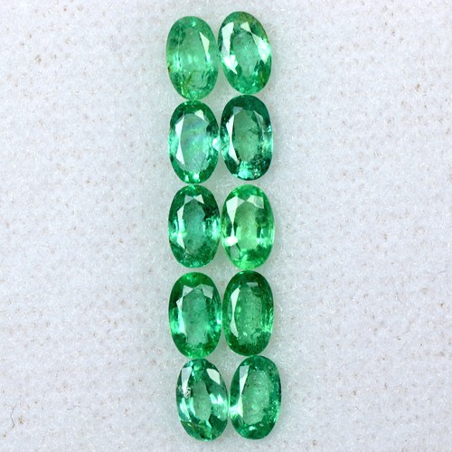 2.51 Cts Natural Top Green Emerald Oval Cut Lot Untreated Zambia 5x3 mm Gemstone