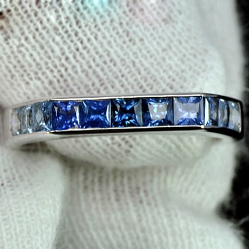18k Gold Natural Top Blue Sapphire Ladies Wedding Designer Fine Jewelry Ring