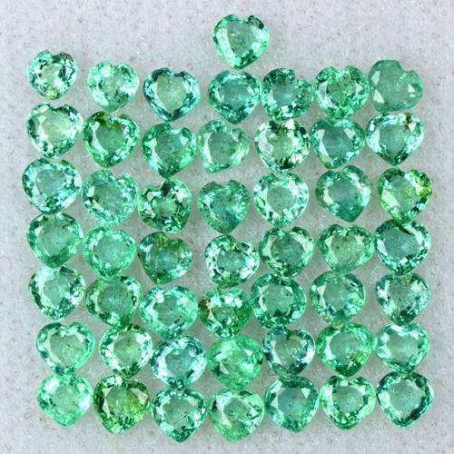 4.77 Cts Natural Top Green Emerald Loose Gemstone Heart Cut Lot 3 mm Zambia
