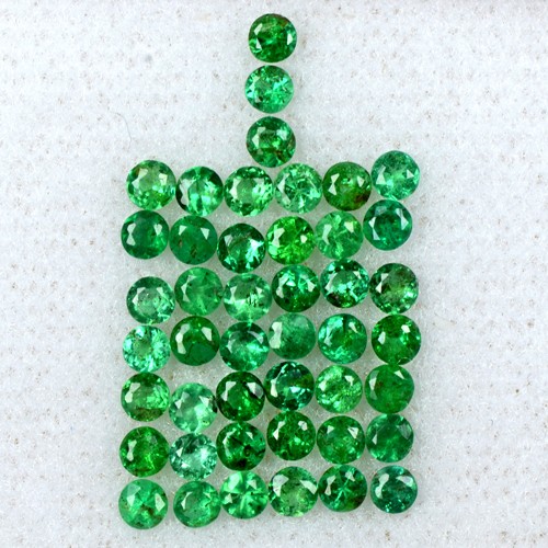 1.90 Cts Natural Rich Green Emerald Loose Gemstone Diamond Cut Lot 2 mm Zambia