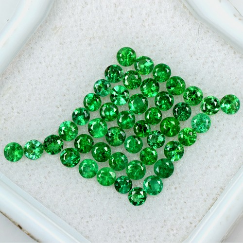 2.82 Cts Natural Rich Green Emerald Loose Gemstone Diamond Cut Lot 2 upto 2.5 mm
