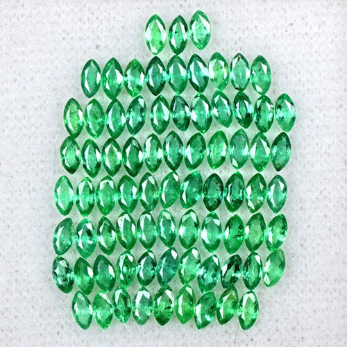 7.08 Cts Natural Top Green Emerald Loose Gemstone Marquise Cut Lot 4x2 mm Zambia