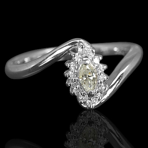 Platinum 900 Natural Diamond Hand Made Solitare Top Quality Lady Cocktail Ring