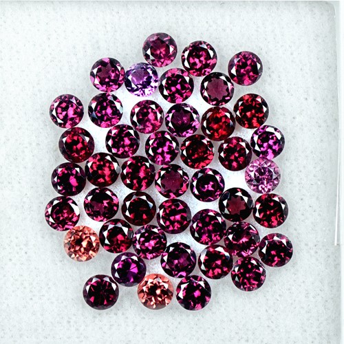 13.88 Cts Natural Top Rhodolite Garnet Round Cut Lot Madagascar Gemstone 4 mm