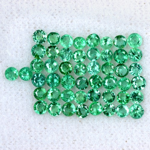 2.95 Cts Natural Top Green Emerald Round Cut Lot Zambia Gemstone 2 up to 2.5 mm