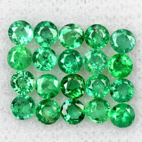 1.75 Cts Natural Top Green Emerald Round Cut Lot Zambia Gemstone 2.5 upto 3 mm